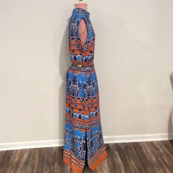 SOLD  70s Best Print goddess Column maxi dress - Picture 4 of 9